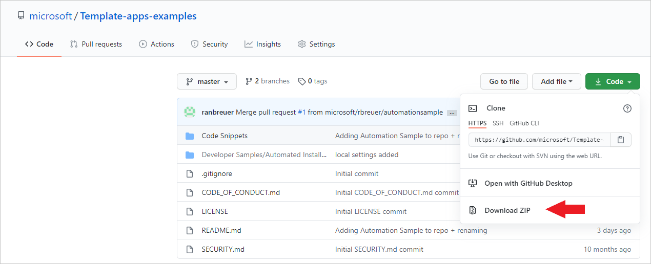 Screenshot dell'esempio di installazione automatica di Funzioni di Azure.