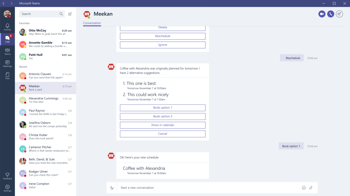 Esempio di bot che assiste un utente