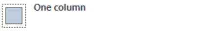 Screenshot of the One column text next to a one column icon.