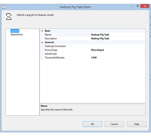 Editor attività di Hadoop Pig