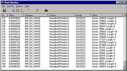 Screenshot di DiskMon