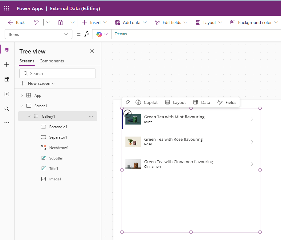 Screenshot dell'aggiunta di un'origine dati OneDrive agli elementi di una raccolta.