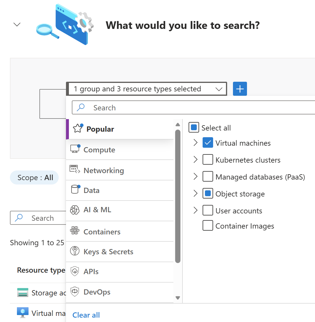 Screenshot of the Cloud Security Explorer query builder showing a virtual machine filtered by internet exposure and connected resources.