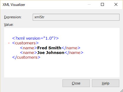 screenshot del visualizzatore di stringhe XML.