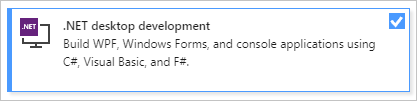 Carico di lavoro sviluppo per desktop .NET in Visual Studio