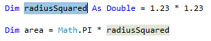 Screenshot del codice evidenziato- Visual Basic.
