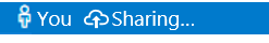 Screenshot che mostra lo stato di Visual Studio Code con condivisione in corso.