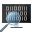 logo WinDbg con una lente di ingrandimento che controlla i bit.