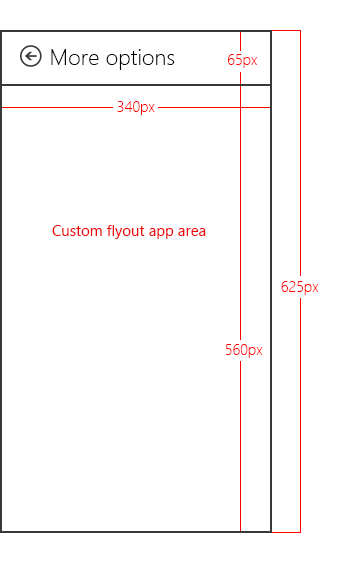 dimensioni del menu a comparsa per ulteriori opzioni della fotocamera.