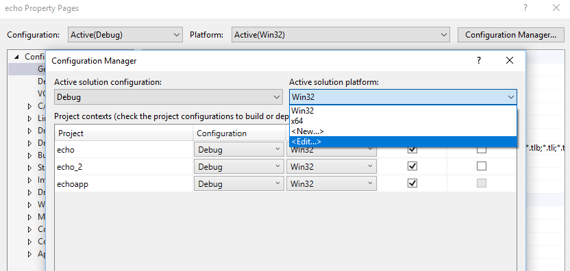Screenshot della finestra di dialogo di Configuration Manager con l'opzione Nuovo evidenziata nel menu a discesa della Piattaforma Soluzione Attiva.