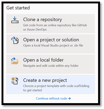 Creare un nuovo progetto di Visual Studio
