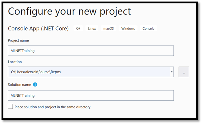 Configurare il nuovo progetto