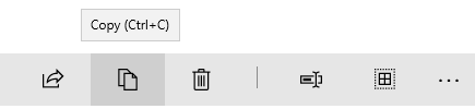 Screenshot di un acceleratore di tastiera in un tooltip.