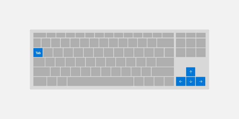 tasto tab e frecce direzionali