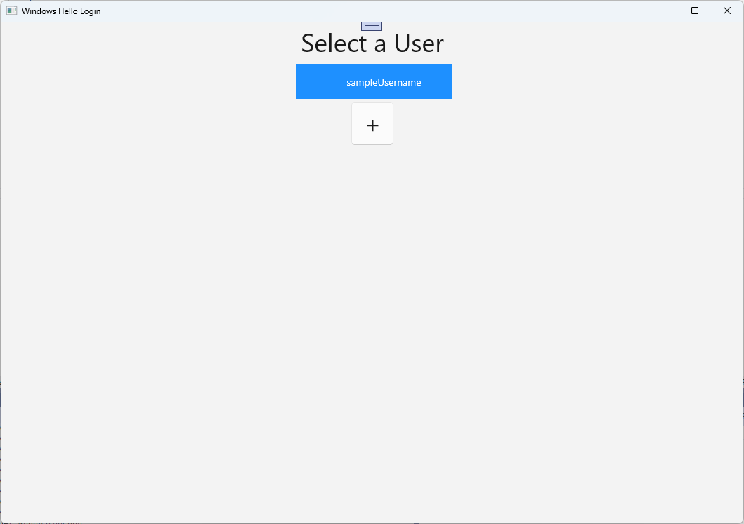Uno screenshot dell'elenco utenti di Windows Hello