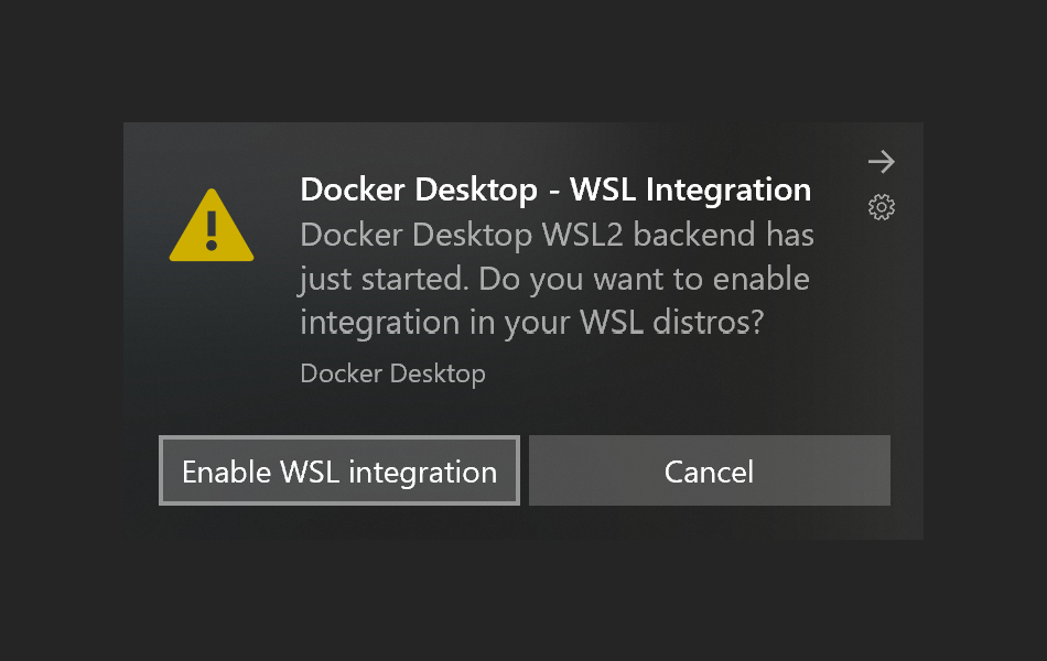 VSCode Docker Desktop con screenshot WSL