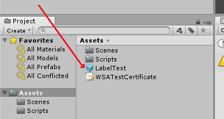 Screenshot che mostra come creare un prefab dell'oggetto LabelText.