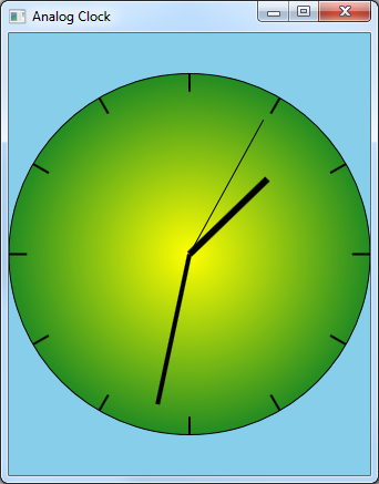 una schermata del programma orologio.