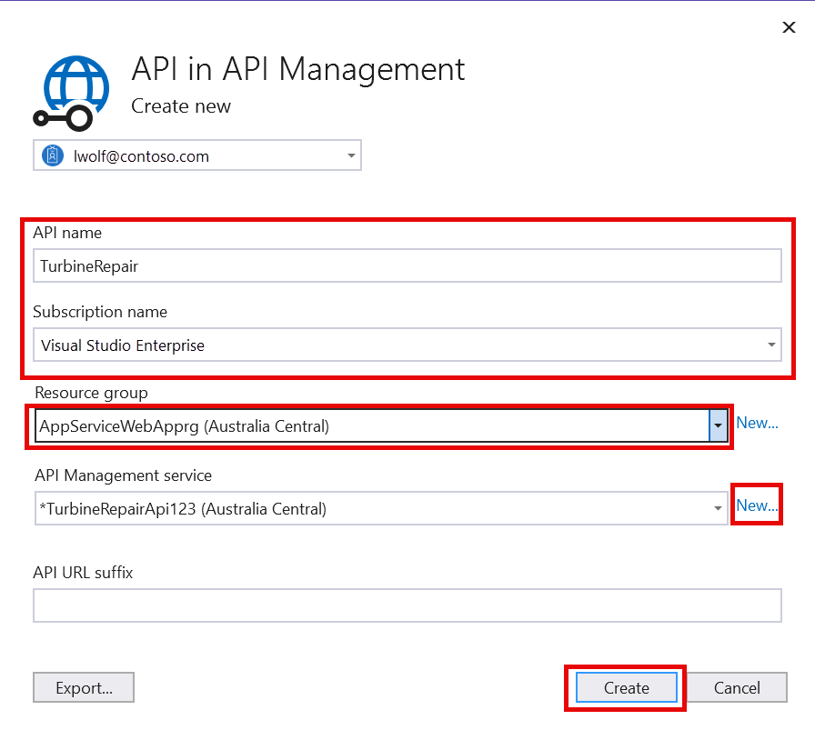 APIとともにAPI管理インスタンスを作成する