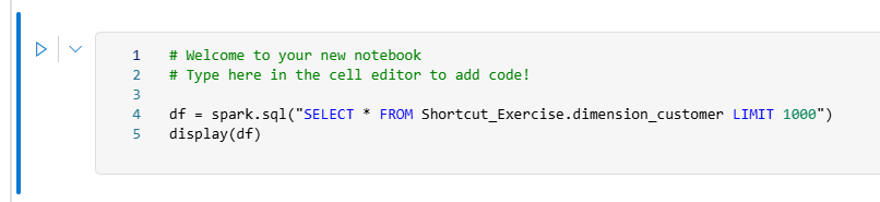 自動的に生成された PySpark クエリを示すノートブック クエリのスクリーンショット。