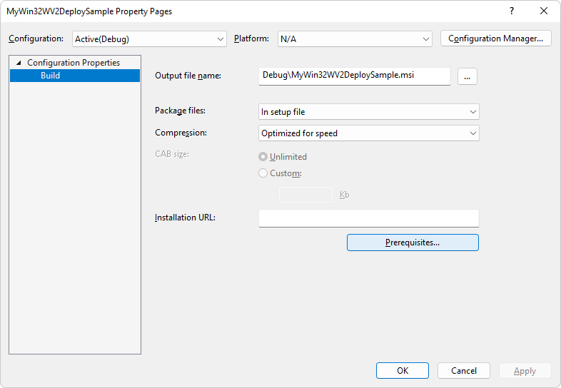 WebView2 展開Visual Studio Installer: 前提条件を設定する
