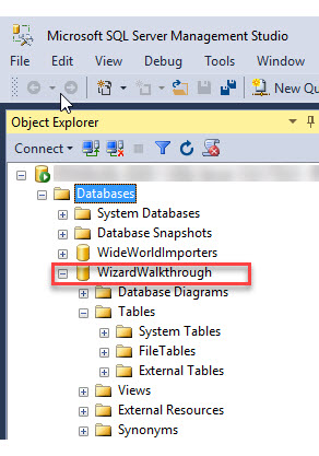 SQL Server の宛先データベース