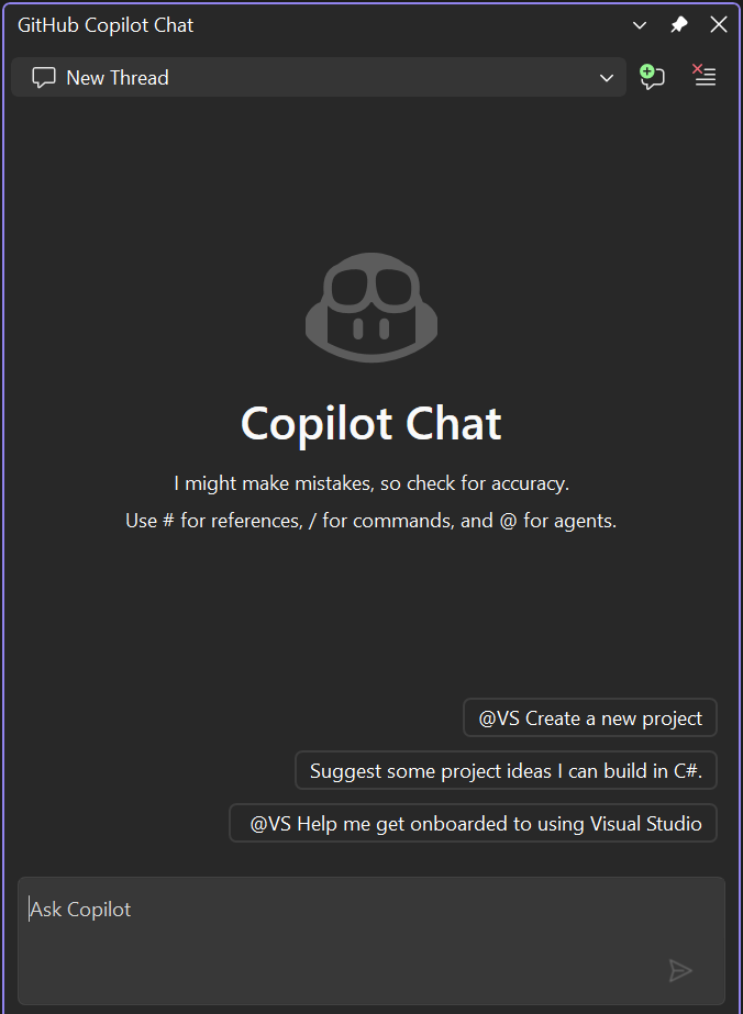 [Copilot チャット] ウィンドウのスクリーンショット。