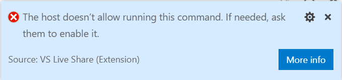 VS Code: ホストは、このコマンドの実行を許可していません。