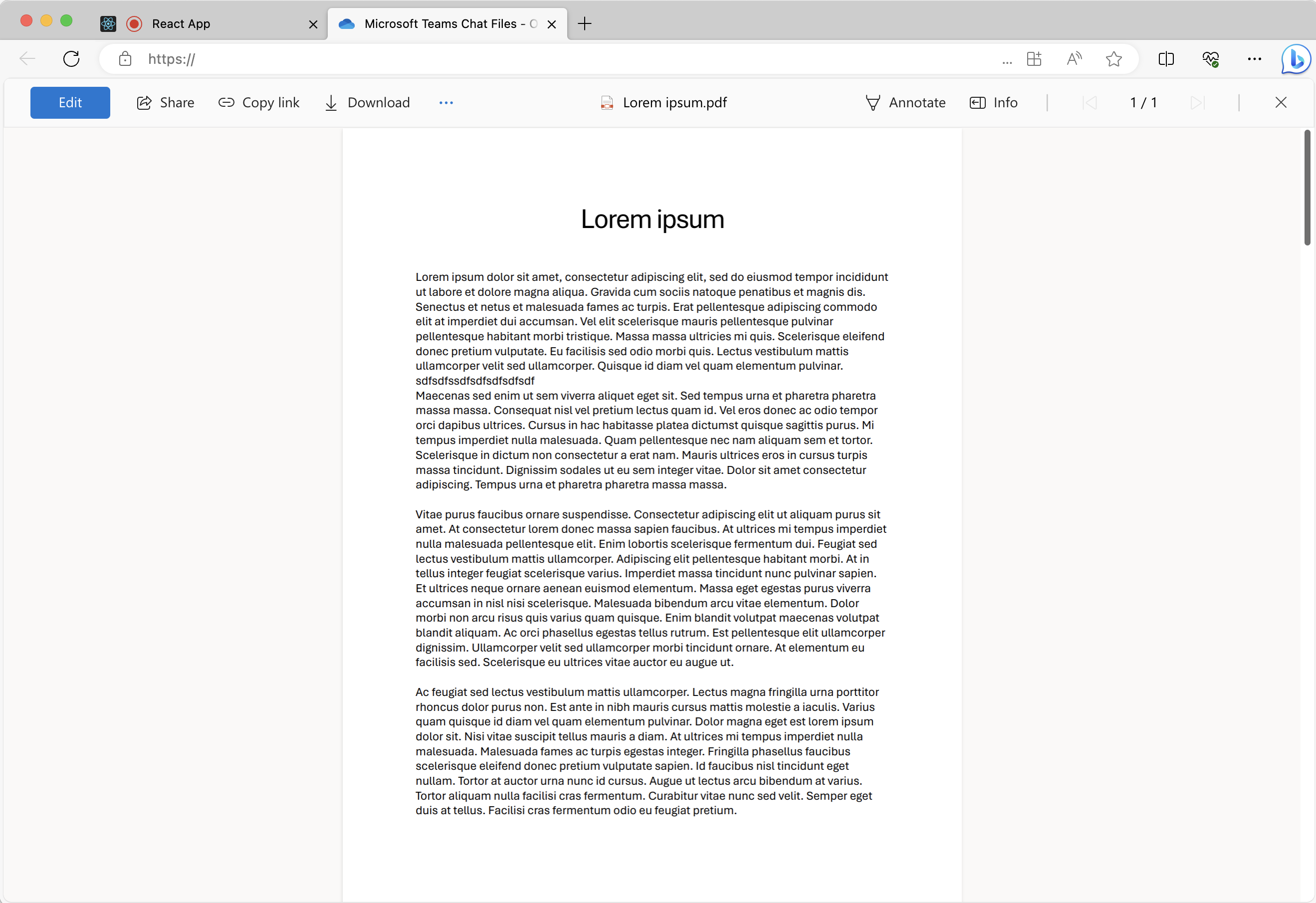 Schermafbeelding van de Sharepoint-webpagina die de inhoud van het bestand toont.