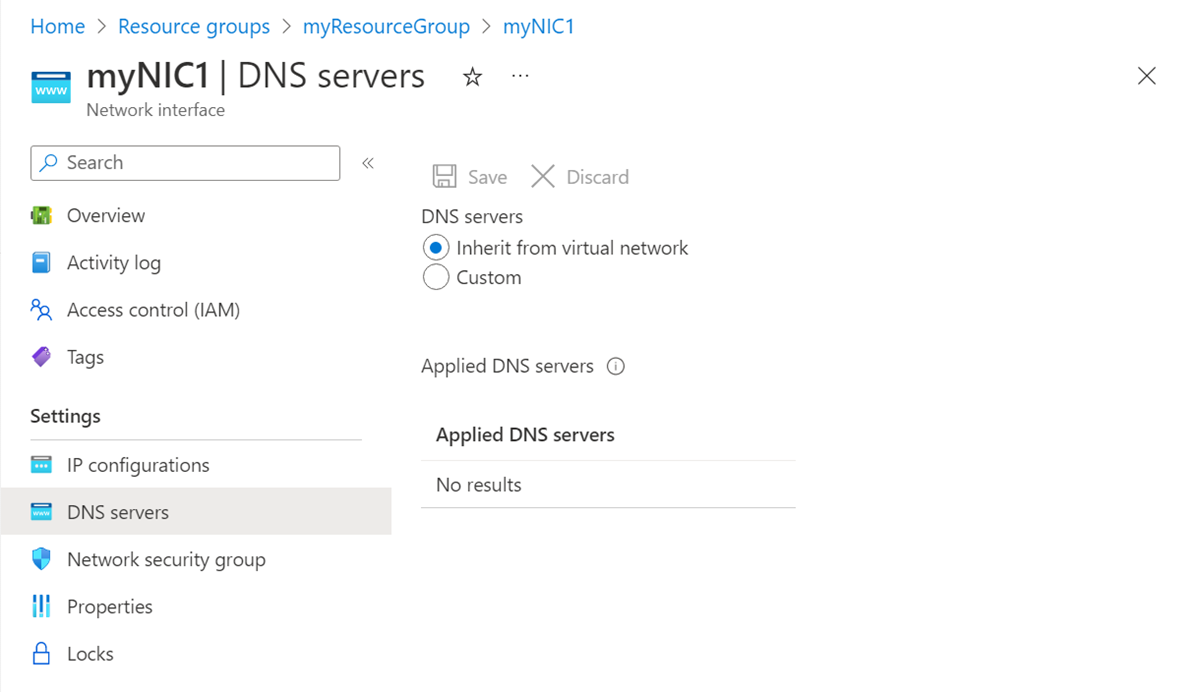Schermopname van DNS-serverconfiguratie.