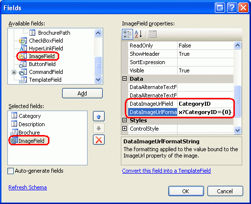 Een ImageField toevoegen aan de GridView