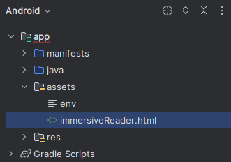 Schermopname van de nieuwe html-asset locatie.
