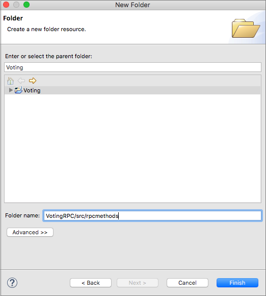 VotingRPC-pakket maken in Eclipse Package Explorer