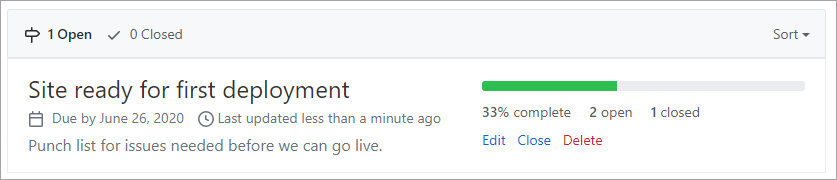 Schermopname van een GitHub-projectbord.