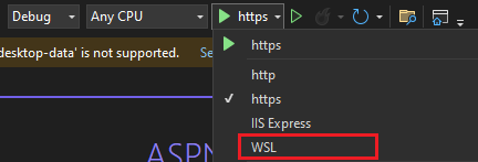 WSL-startprofiel in de lijst met startprofielen