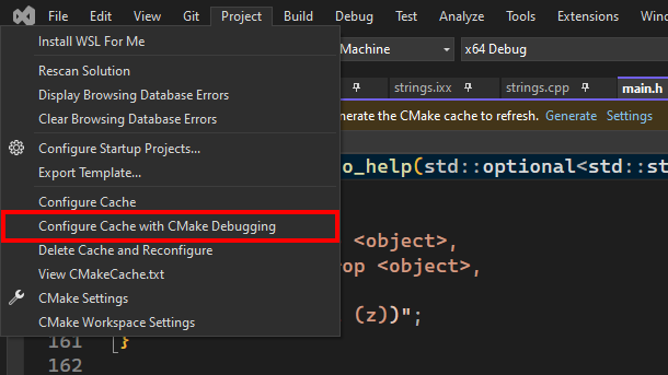 CMake-foutopsporingsprogramma Linux