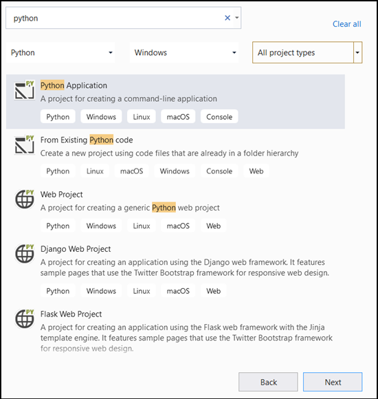 Nieuwe Python-app maken