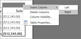 Screenshot przedstawiający sposób wstawiania kolumny do raportu Report Builder KPI.