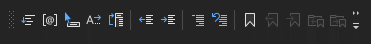 Zrzut ekranu przedstawiający pasek narzędzi Edytor tekstu w programie Visual Studio 2022.