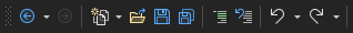  Zrzut ekranu przedstawiający pasek narzędzi w Visual Studio, który zawiera przyciski dodawania i usuwania komentarzy do kodu.