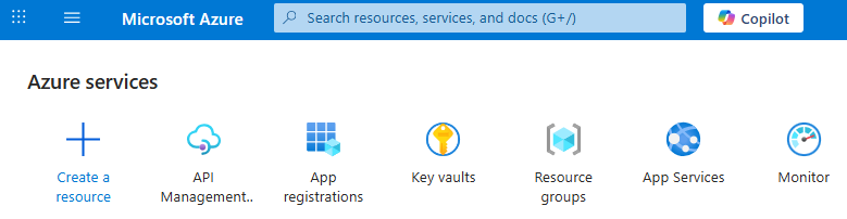 Captura de tela mostrando o portal do Azure.