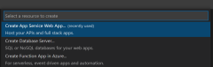 Uma captura de tela da caixa de diálogo no VS Code usada para selecionar Criar um Aplicativo Web.