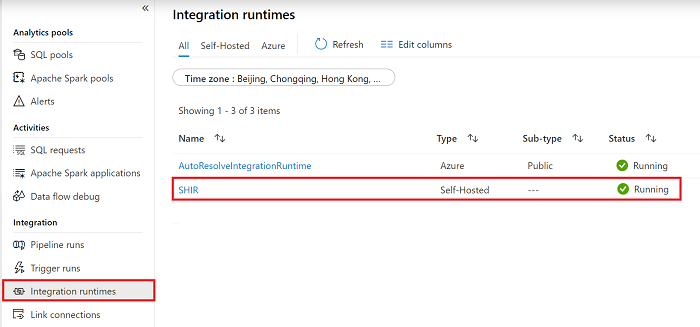 Obtenha o status do runtime de integração.