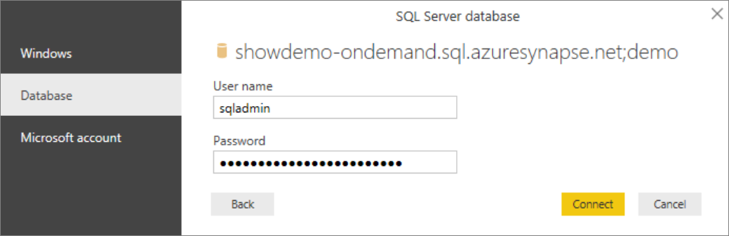 Use o logon do SQL.