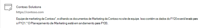 Exemplo de um layout com cabeçalho, link e descrição.