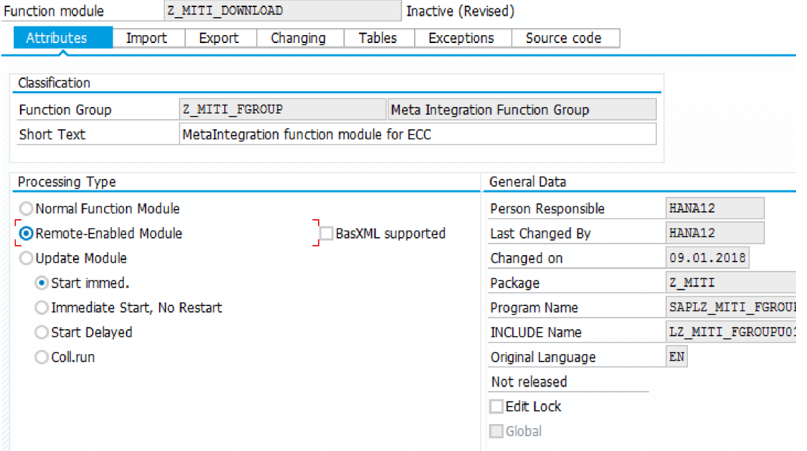 Captura de tela que mostra o registro da opção de fontes como Remote-Enabled Módulo.