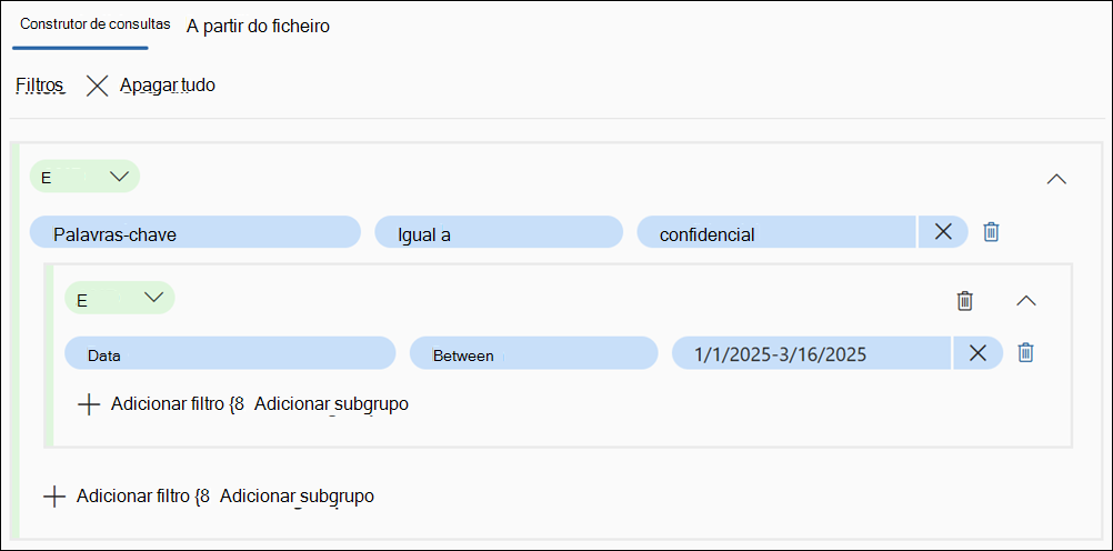 Exemplo de construtor de consultas.