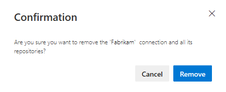 Captura de tela mostra a remoção de confirmação da conexão do GitHub.