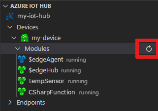 Screenshot mostrando como exibir módulos implantados em Visual Studio Code.