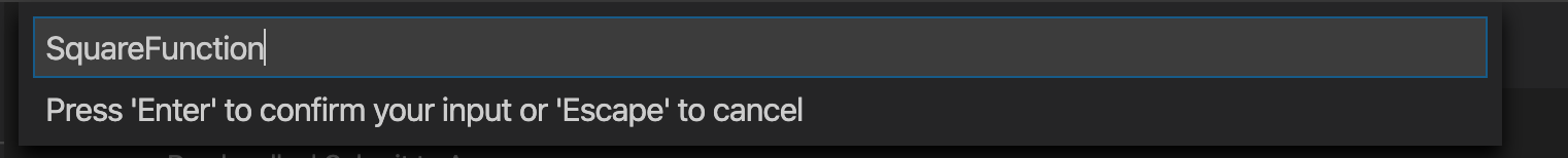 Insira o nome da função CSharp no VS Code